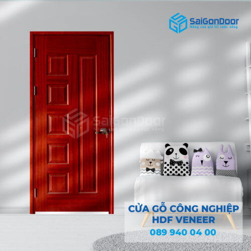 Cửa Gỗ HDF Veneer 6B Xoan Đào 2-SGD